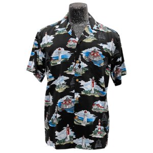 Hawaiian Shirt Lighthouse - Black